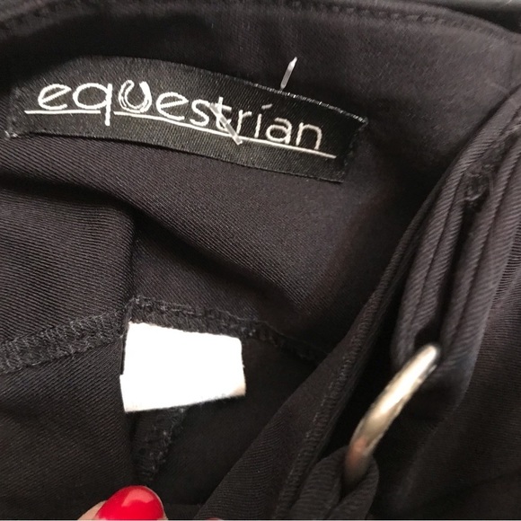 Equestrian Designs size 10 black dress pants w/ self belt , great fitting pants - Picture 6 of 12